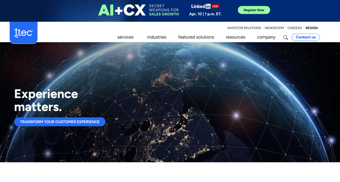 Customer service outsourcing company -TTEC
